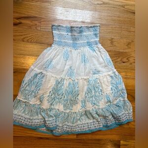 Strapless size medium, white and blue dress from Peppermint bay brand